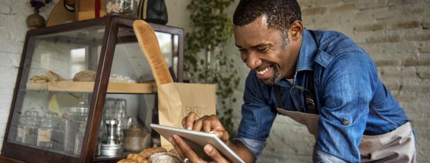 Bakery, Ipad, owner, bread, business