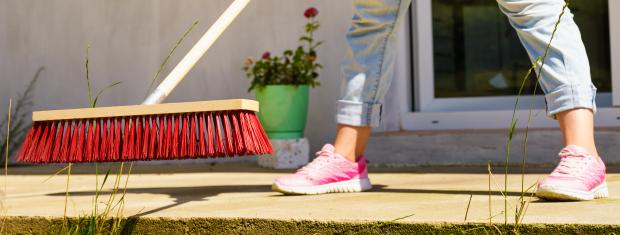 Patio Cleaning, Summer, Spring Cleaning, Broom, Sweeping
