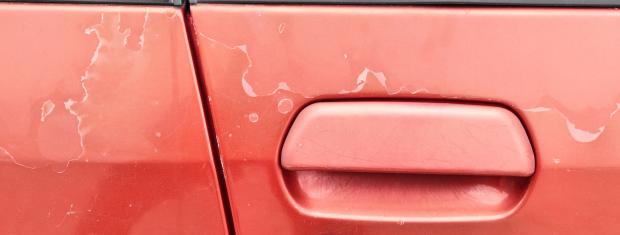 Peeling Car, Chipped Paint, Red, Sun Damage