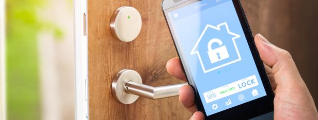 Home security, lock, home, cellphone