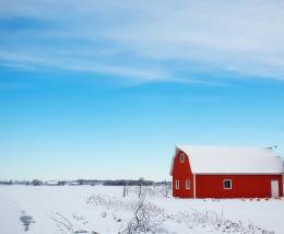 Winter Farming, Snow, Winter, Farm, Barn