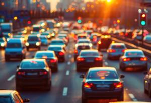 traffic, driving, city, evening