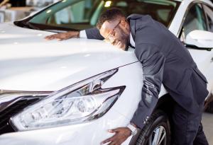 Hugging a Car, White Vehicle, Headlight