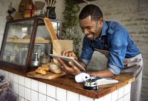 Bakery, Ipad, owner, bread, business