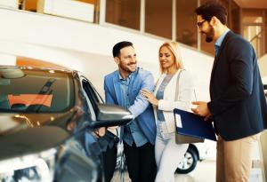 Couple, Salesman, Car, Woman, Man