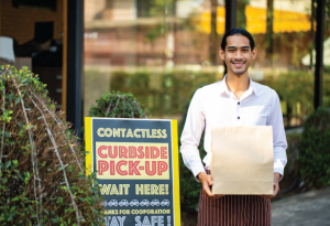 Curbside Pickup, Employee, Sign, Outdoors, Business