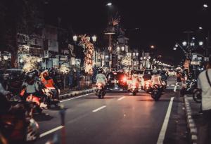 Motocycles, Driving, Buildings, Night Driving